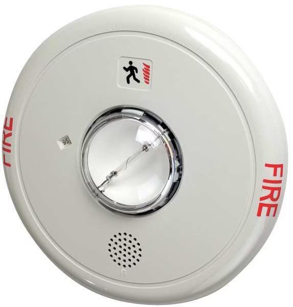 Horn Strobe, Marked Fire, Ceiling, Edwards Signaling, Mfr#: EGCF-HDVMH
