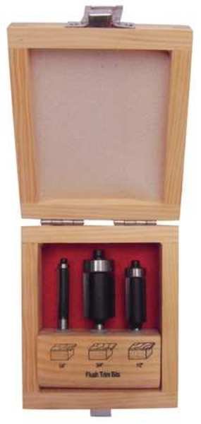 Router Bit Set, Flush Trim, 3 Pc, EnjoyTool Select, Mfr#: 16Y598