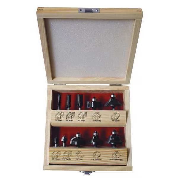 Router Bit Set, 10 Pc, EnjoyTool Select, Mfr#: 16Y553