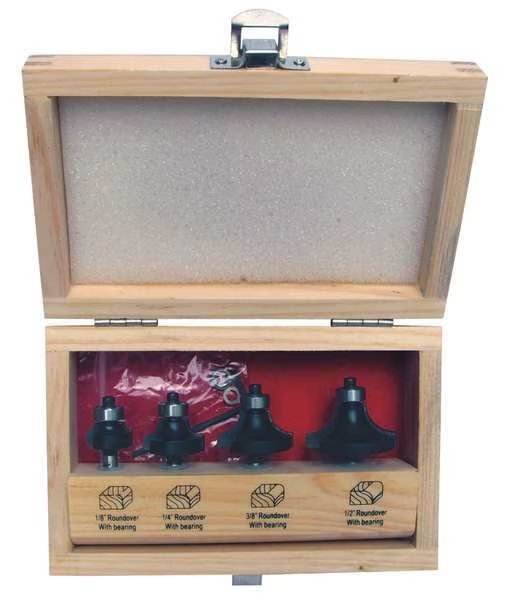 Router Bit Set, Roundover, 1/4S, 4 Pc, EnjoyTool Select, Mfr#: 16Y602