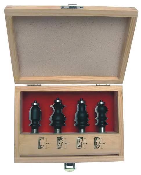 Router Bit Set, Face Molding, 1/2S, 4 Pc, EnjoyTool Select, Mfr#: 16Y603