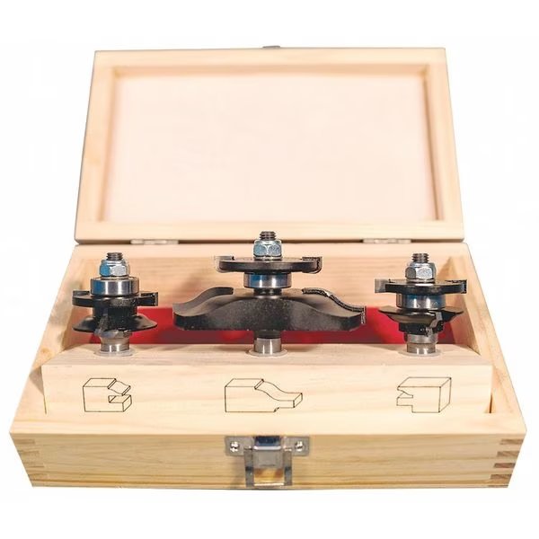 Router Bit Set, Raised Panel, 1/2S, 3 Pc, EnjoyTool Select, Mfr#: 16Y604