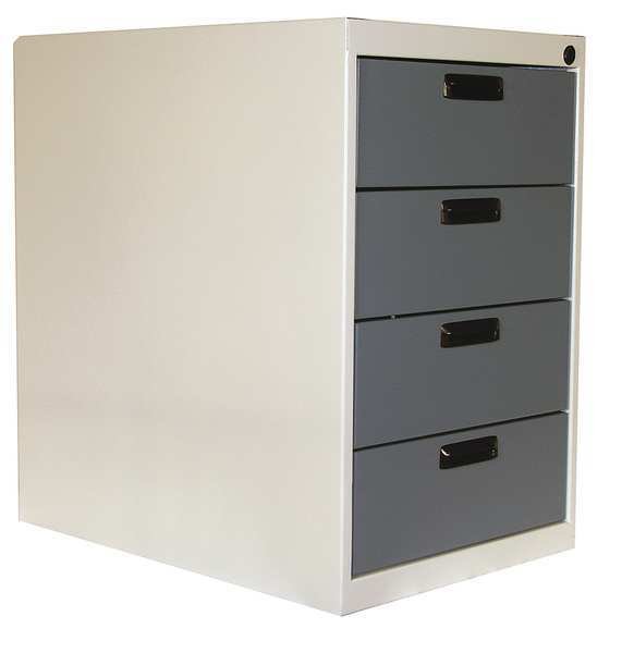 Drawer Pedestal, 26Wx26Dx26 H, White/Blue, Pro-Line, Mfr#: C4-626-627-607
