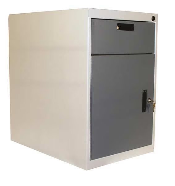 Cabinet Pedestal, 26Wx26Dx26H, White/Blue, Pro-Line, Mfr#: C1-6SDL26-627-607