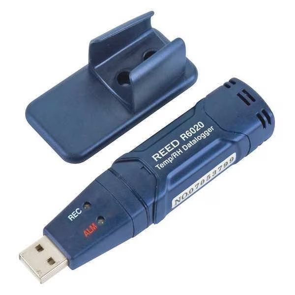 Temperature and Humidity USB Datalogger, -40 to 158°F (-40 to 70°C), 0-100%RH, Reed Instruments, Mfr#: R6020