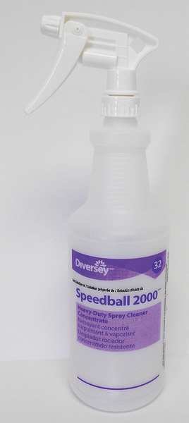 32 oz. Clear, Preprinted Trigger Spray Bottle, 12 Pack, Diversey, Mfr#: 130266