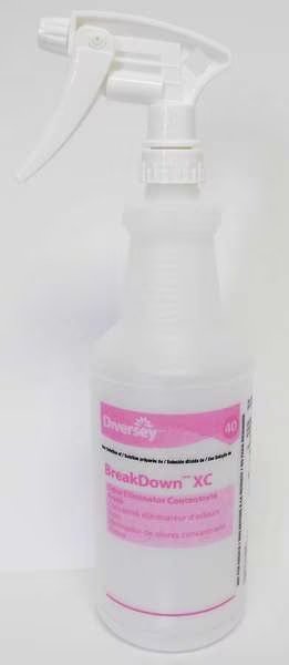 32 oz. Clear, Preprinted Trigger Spray Bottle, 12 Pack, Diversey, Mfr#: 130262