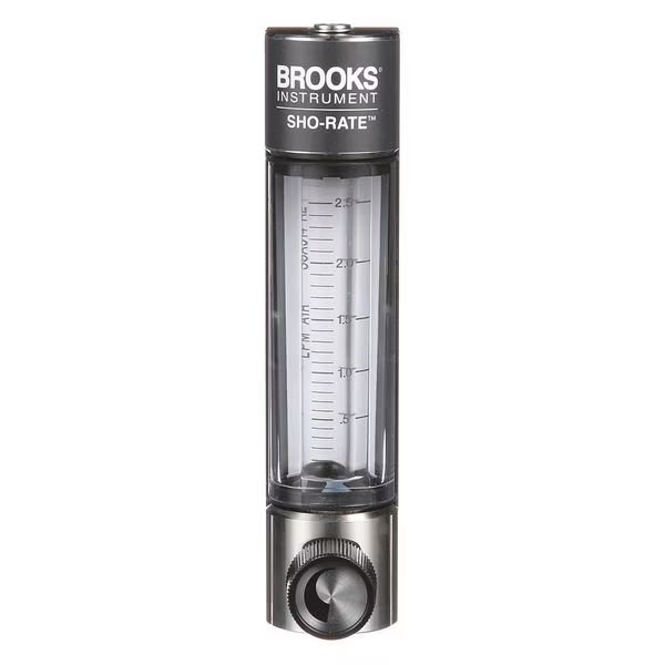 Flowmeter, Air, 15 to 150 LPH, Glass, Brooks, Mfr#: 1250AD6051ALSVV