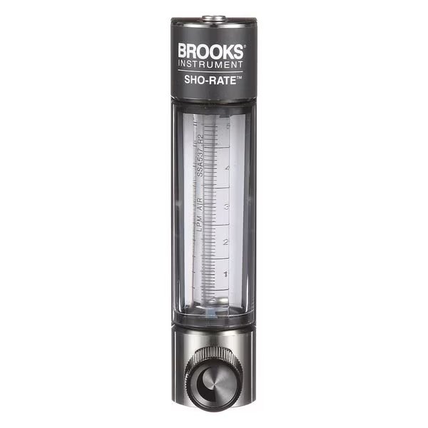 Flowmeter, Air, .2 to 5 LPM, Glass, Brooks, Mfr#: 1250AD6053ALSVV