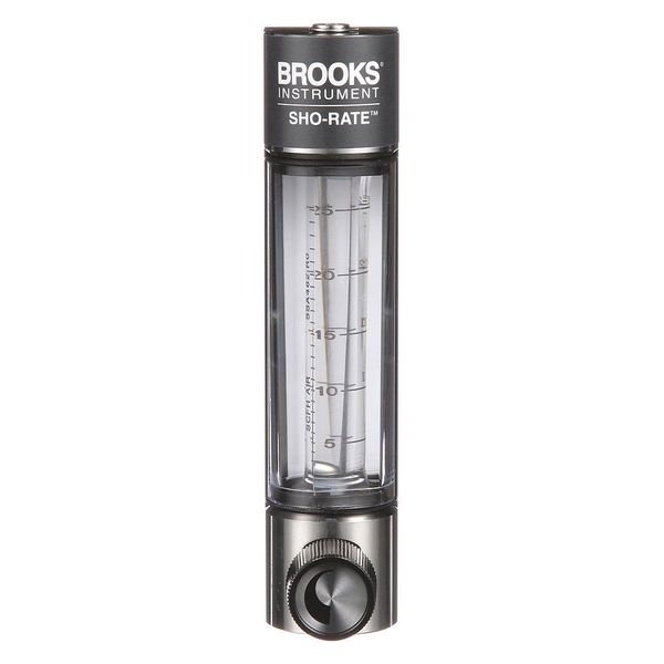 Flowmeter, Air, 2 to 25 SCFH, Glass, Brooks, Mfr#: 1250AD6073AFSVV