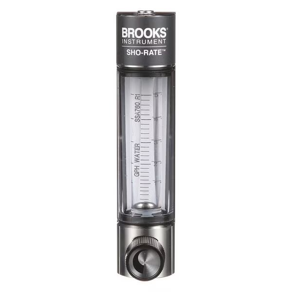 Flowmeter, Water, .2 to 5 GPH, Glass, Brooks, Mfr#: 1250AD6073WGSVV