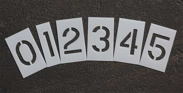 Pavement Stencil, 8 in, Number Kit, 1/16, Rae, Mfr#: STL-116-8080
