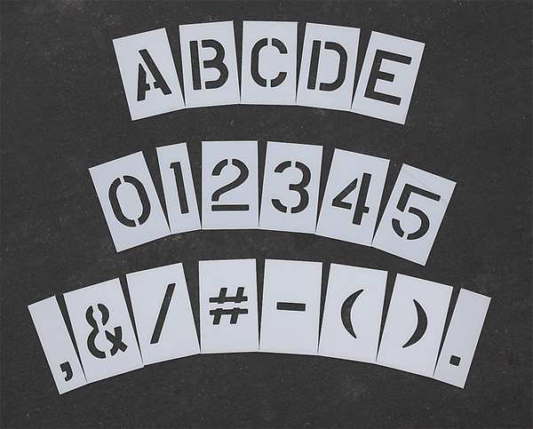 Pavement Stencil, 6 in, Mega Kit, 1/16, Rae, Mfr#: STL-116-8068