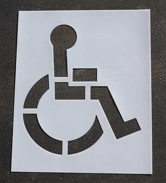 Pavement Stencil, 48 in, Handicap, 1/16, STL-116-3048, Rae, Mfr#: STL-116-3048
