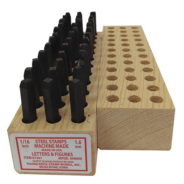 Machine Made Combo Set, 1/16in H, Gothic, Young Bros Stamp Works, Mfr#: 01361