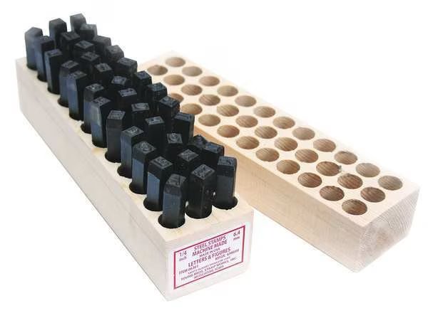 Machine Made Combo Set, 1/2in H, Gothic, Young Bros Stamp Works, Mfr#: 09361