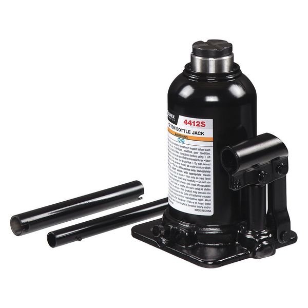 Fully Welded Short Bottle Jack, 12 tons, Sunex, Mfr#: 4412S