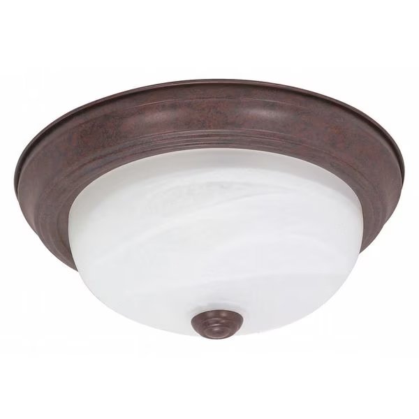 2-Light 60W Incandescent Flush Fixture, Old Bronze Finish, Nuvo, Mfr#: 60-205