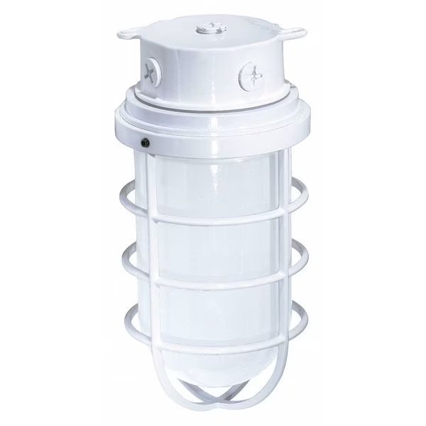 1-Light - 11in. - Industrial Style - Surface Mount with Frosted Glass - White Finish, Nuvo, Mfr#: SF76-618
