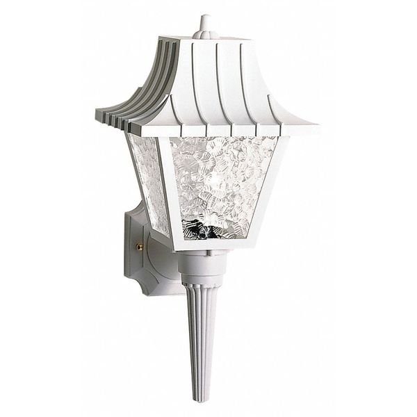 1-Light - 18in. - Wall Lantern - Mansard Lantern with Textured Acrylic Panels - White Finish, Nuvo, Mfr#: SF77-853