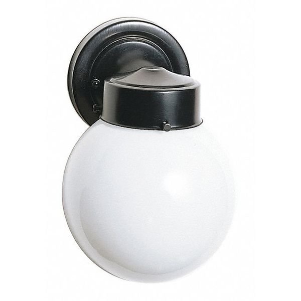 1-Light - 6in. Outdoor Wall with White Glass - Black Finish, Nuvo, Mfr#: SF77-992