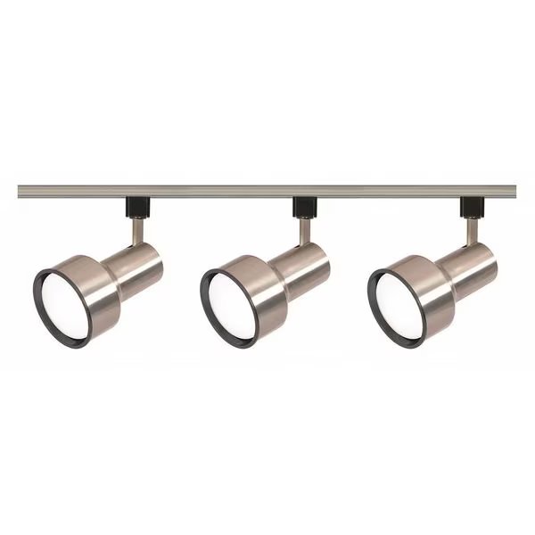3-Light, R30, Step Cylinder Track Kit, 4 foot Track, Brushed Nickel, Nuvo, Mfr#: TK340