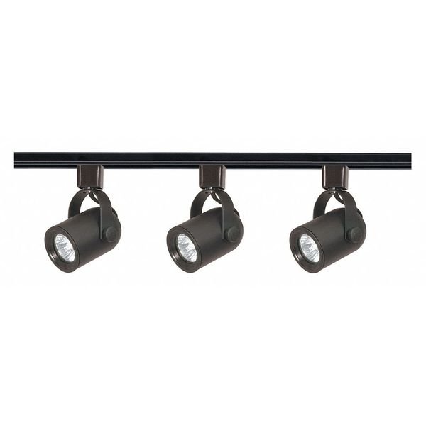 3-Light, MR16, Round Back Track Kit, 4 foot Track, Line Voltage, Black, Nuvo, Mfr#: TK349