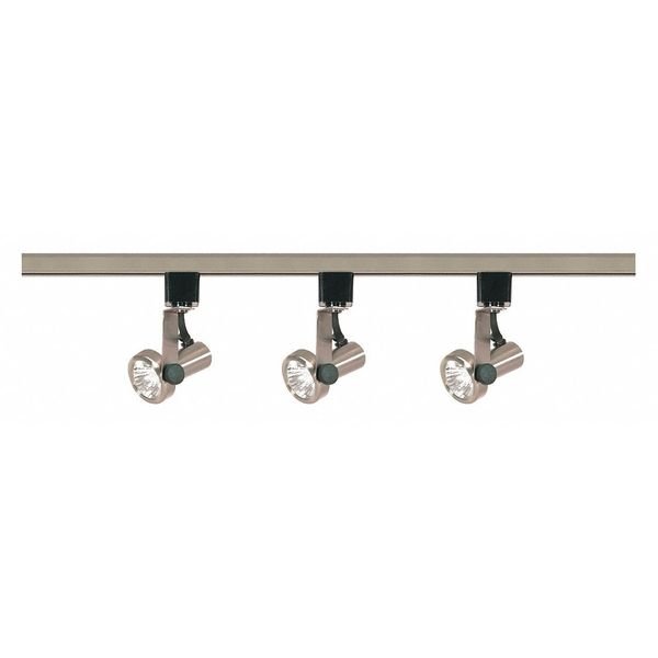 3-Light, MR16, Gimbal Ring Track Kit, 4 foot Track, Line Voltage, Brushed Nickel, Nuvo, Mfr#: TK353