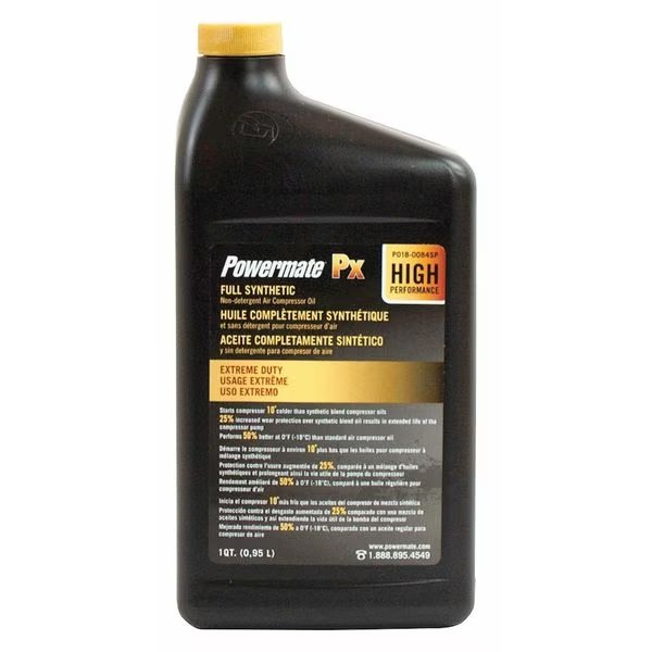 Full Synthetic, 1 Quart, Compressor Oil, Industrial Air, Mfr#: P018-0084SP