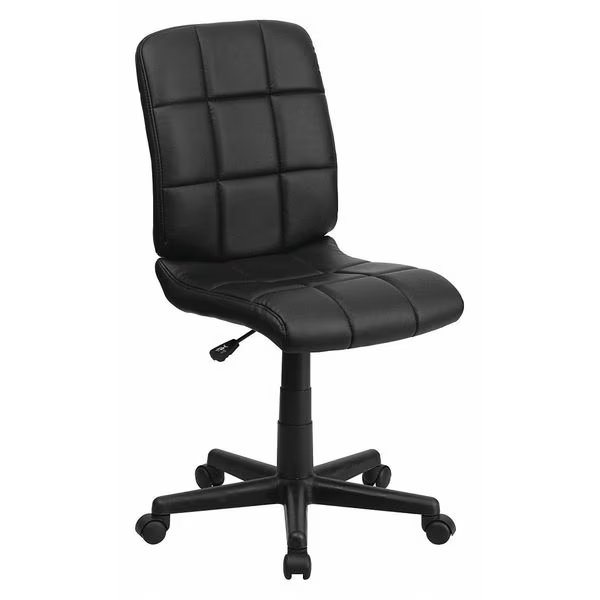 Vinyl Contemporary Chair, 16-3/4" to 21-3/4, Black, Flash Furniture, Mfr#: GO-1691-1-BK-GG