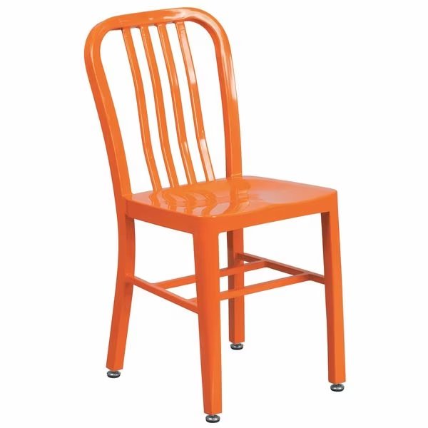 Gael Commercial Grade Orange Metal Indoor-Outdoor Chair, Flash Furniture, Mfr#: CH-61200-18-OR-GG