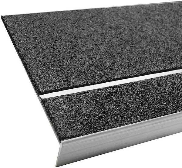 Stair Tread Cover, Black, 42in W, Alum, Bold Step, Mfr#: 407NT20042110