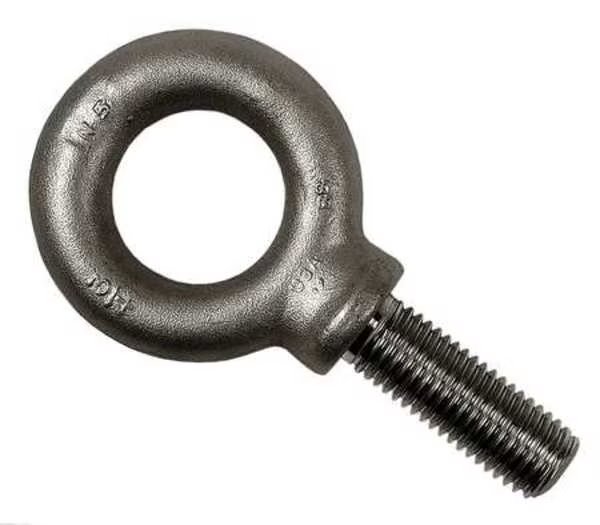 Machinery Eye Bolt With Shoulder, 1/4"-20, 1 in Shank, 3/4 in ID, Steel, Plain, Ken Forging, Mfr#: K2021-SS