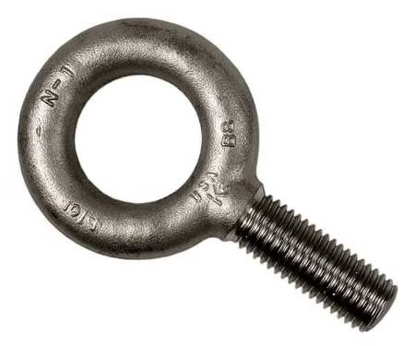 Machinery Eye Bolt Without Shoulder, 1/4"-20, 1 in Shank, 3/4 in ID, Steel, Plain, Ken Forging, Mfr#: K2001-SS