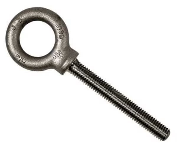 Machinery Eye Bolt With Shoulder, 1/2"-13, 2-1/2 in Shank, 1-3/16 in ID, Steel, Plain, Ken Forging, Mfr#: K2025-2-1/2-SS