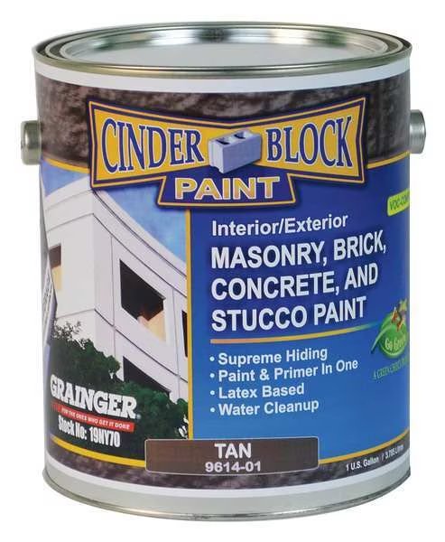 Exterior Paint, Flat, Water Base, Tan, 1 gal, Rae, Mfr#: 9614-01