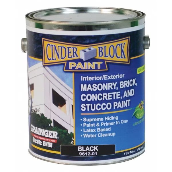 Exterior Paint, Flat, Water Base, Black, 1 gal, Rae, Mfr#: 9612-01