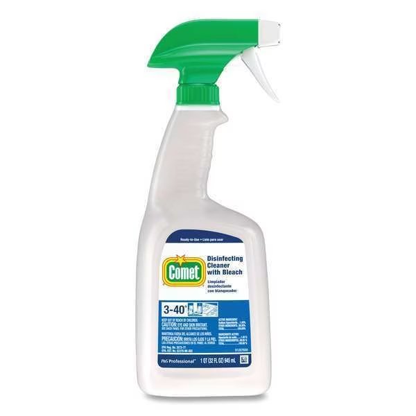 Cleaner and Disinfectant, 32 oz. Trigger Spray Bottle, Unscented, 8 PK, Comet, Mfr#: 30314