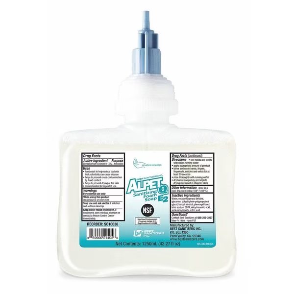 1250 ml Foam Hand Soap Cartridge, Best Sanitizers, Mfr#: SO10036