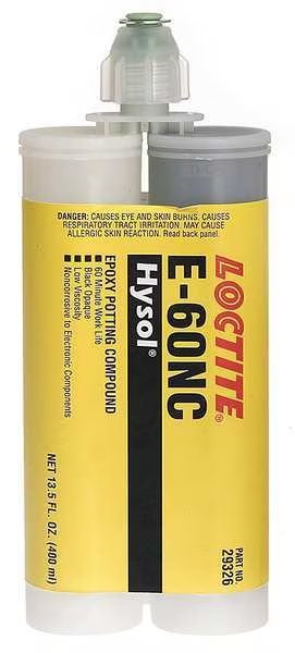Hot Melt Adhesive, E-60NC Series, Clear, Dual-Cartridge, 1:01 Mix Ratio, 3 hr Functional Cure, Loctite, Mfr#: 237115
