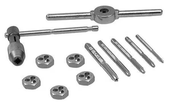 Tap and Die Set, 12 pc, High Carbon Steel, Irwin, Mfr#: 24605