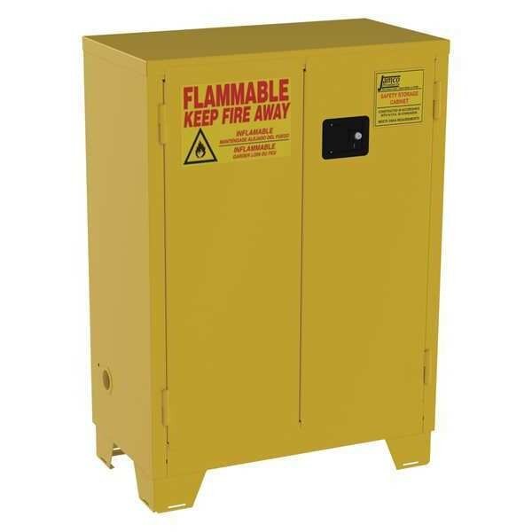Flammable Safety Cabinet, 28 Gal., Yellow, Jamco, Mfr#: FS28YP