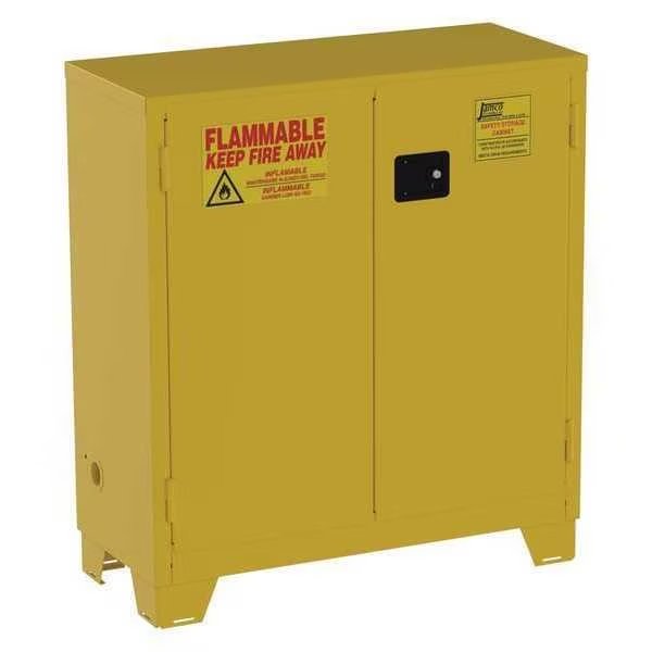 Flammable Safety Cabinet, 30 gal., Yellow, Jamco, Mfr#: FS30YP
