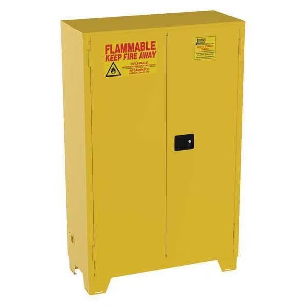 Flammable Safety Cabinet, 45 Gal., Yellow, Jamco, Mfr#: FM45YP