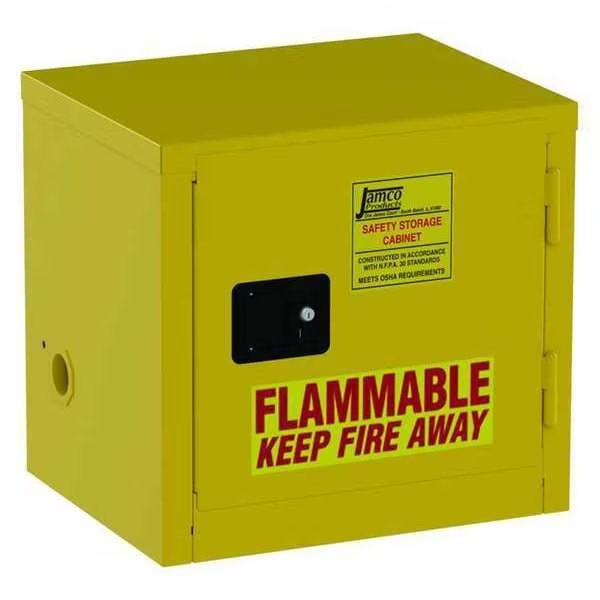 Flammable Safety Cabinet, 6 gal., Yellow, Jamco, Mfr#: BU06YP