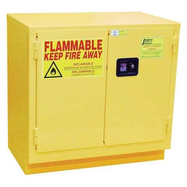 Flammable Safety Cabinet, 30 gal., Yellow, Jamco, Mfr#: BK30YP