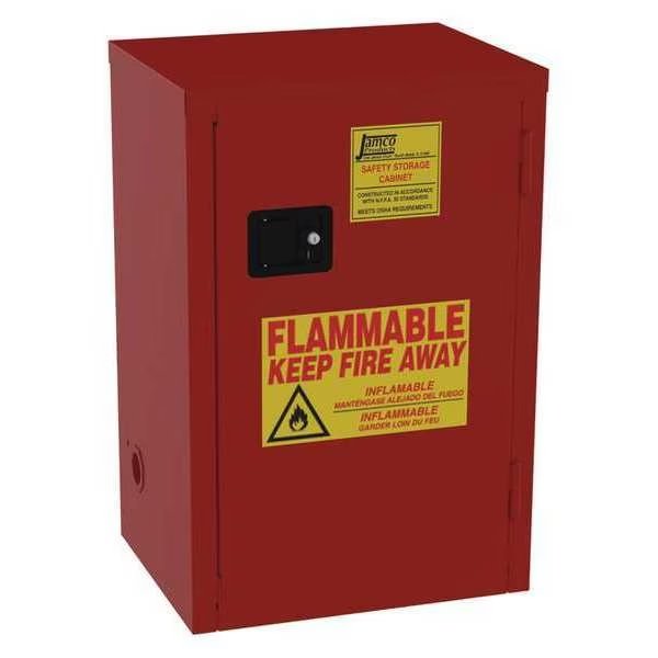 Paints and Inks Cabinet, 18 gal., Red, Jamco, Mfr#: BP18RP