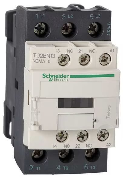 120VAC Non-Reversing Magnetic Contactor 3P 18A NEMA 0, Schneider Electric, Mfr#: T02BN13G7