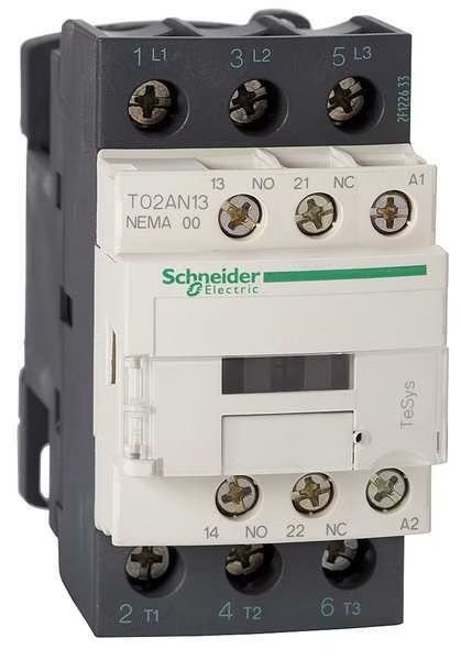 120VAC Non-Reversing Magnetic Contactor 3P 9A NEMA 00, Schneider Electric, Mfr#: T02AN13G7