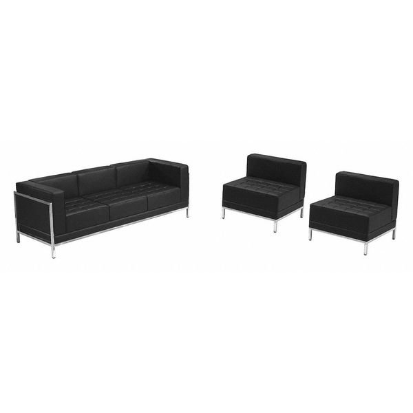 3 pcs.Living Room Set, 28-3/4" x 27-1/4", Upholstery Color: Black, Series: Imagination, Flash Furniture, Mfr#: ZB-IMAG-SET13-GG
